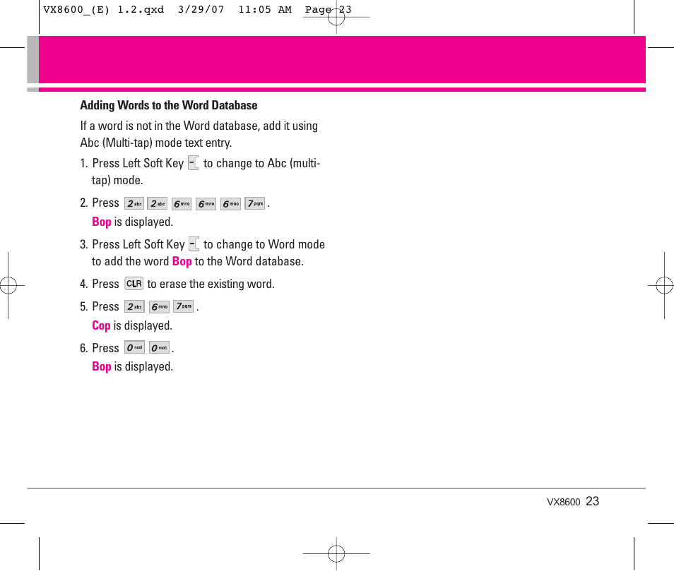 LG VX8600 User Manual | Page 23 / 119