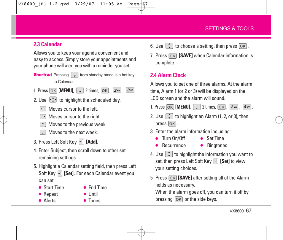 LG VX8600 User Manual | Page 67 / 119