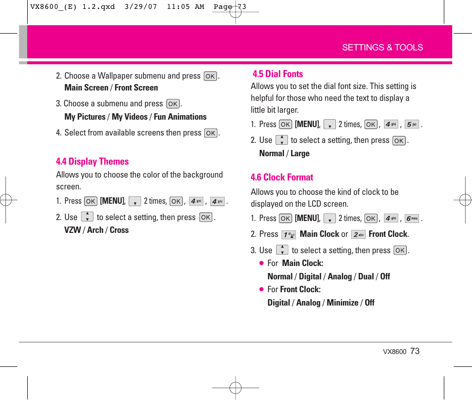 LG VX8600 User Manual | Page 73 / 119