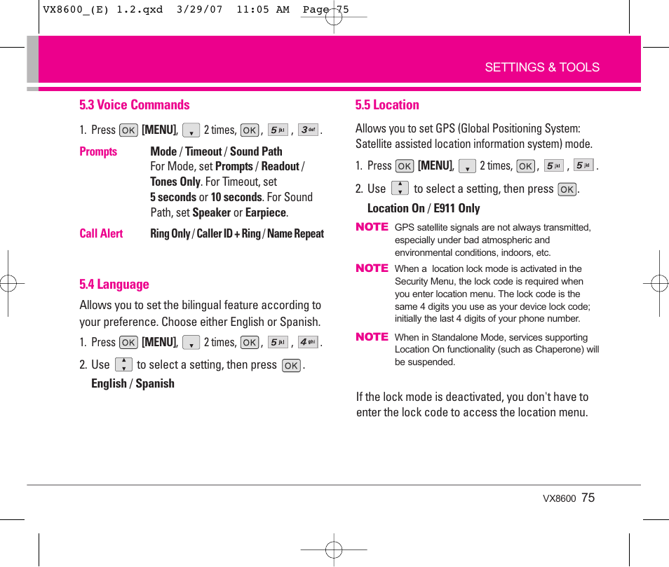 LG VX8600 User Manual | Page 75 / 119