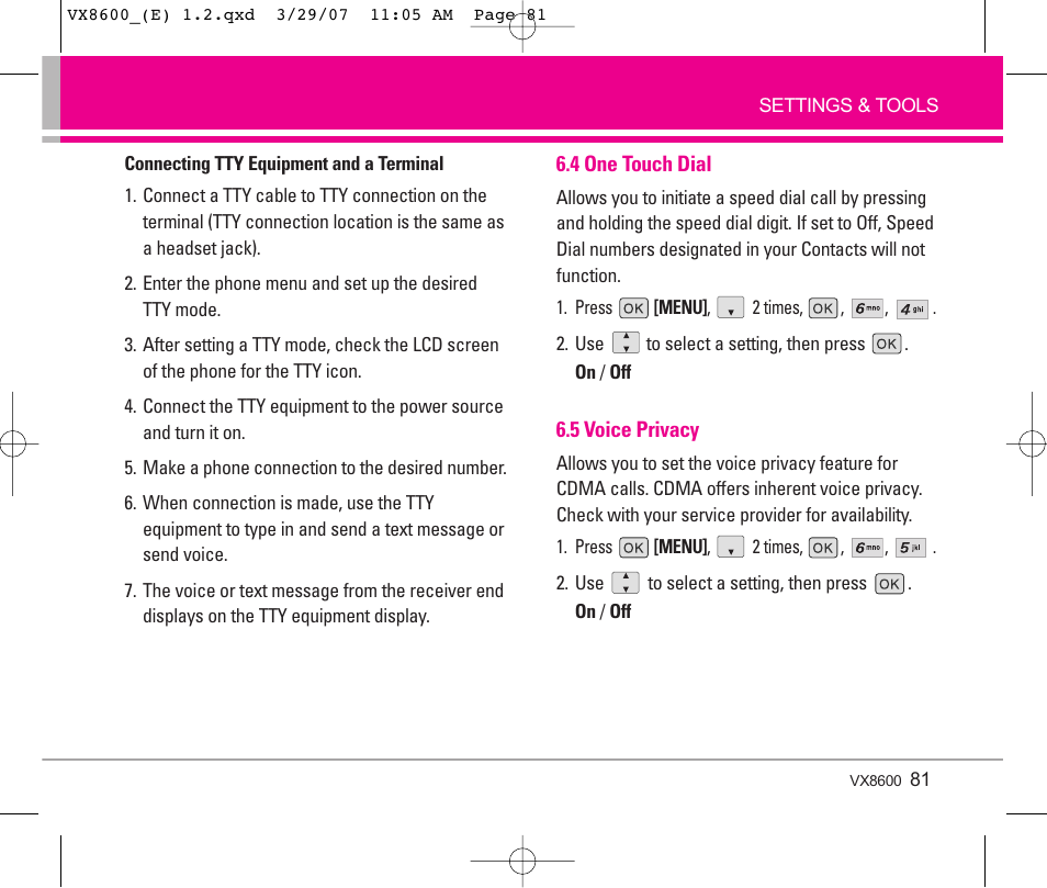 LG VX8600 User Manual | Page 81 / 119