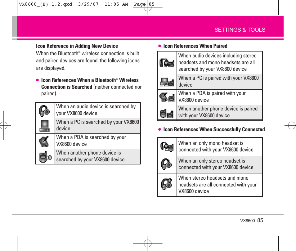 LG VX8600 User Manual | Page 85 / 119