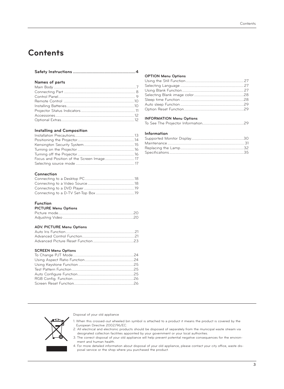 LG AF115 User Manual | Page 3 / 36