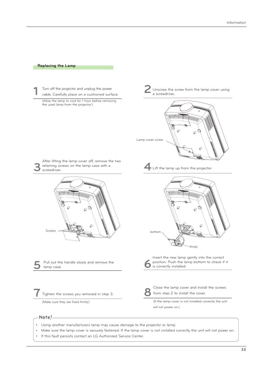LG AF115 User Manual | Page 33 / 36