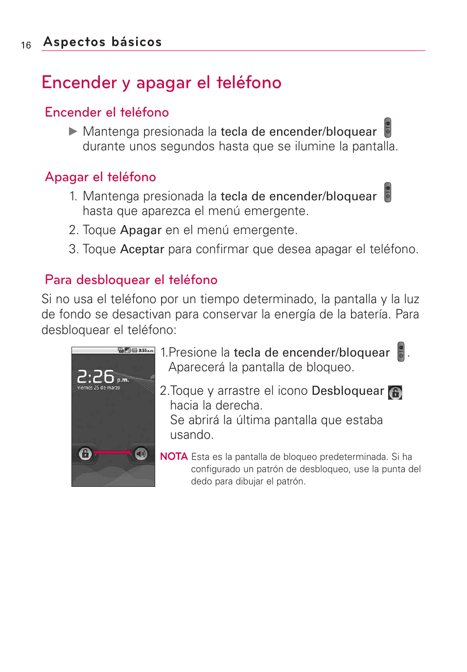 Encender y apagar el teléfono | LG US760 User Manual | Page 163 / 312