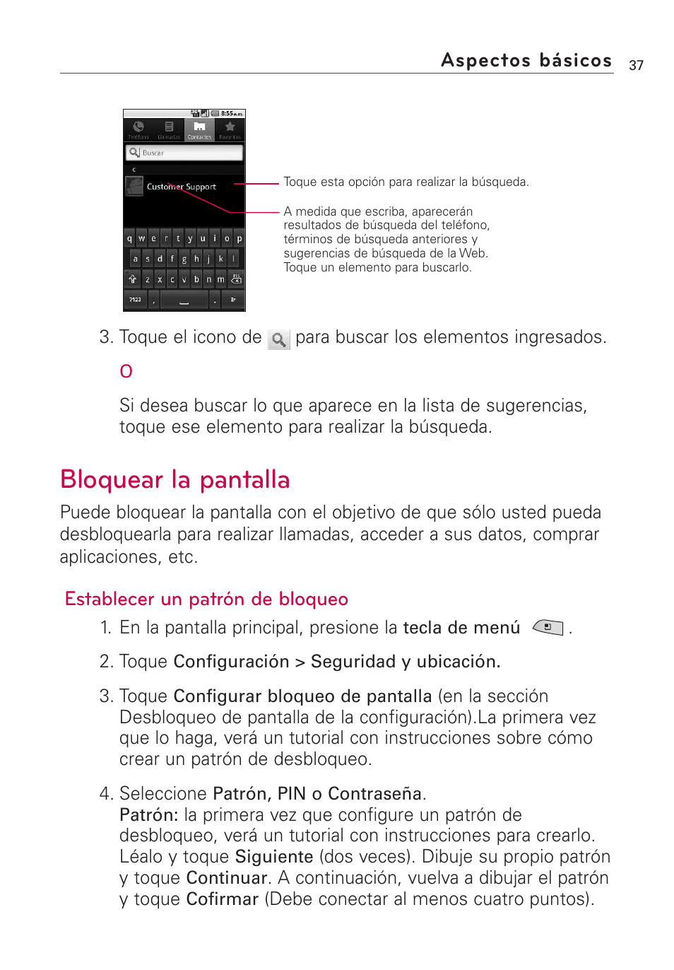 Bloquear la pantalla | LG US760 User Manual | Page 184 / 312