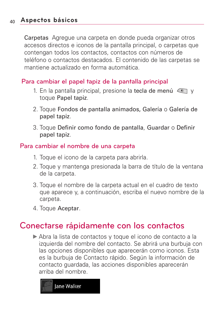 Conectarse rápidamente con los contactos | LG US760 User Manual | Page 187 / 312