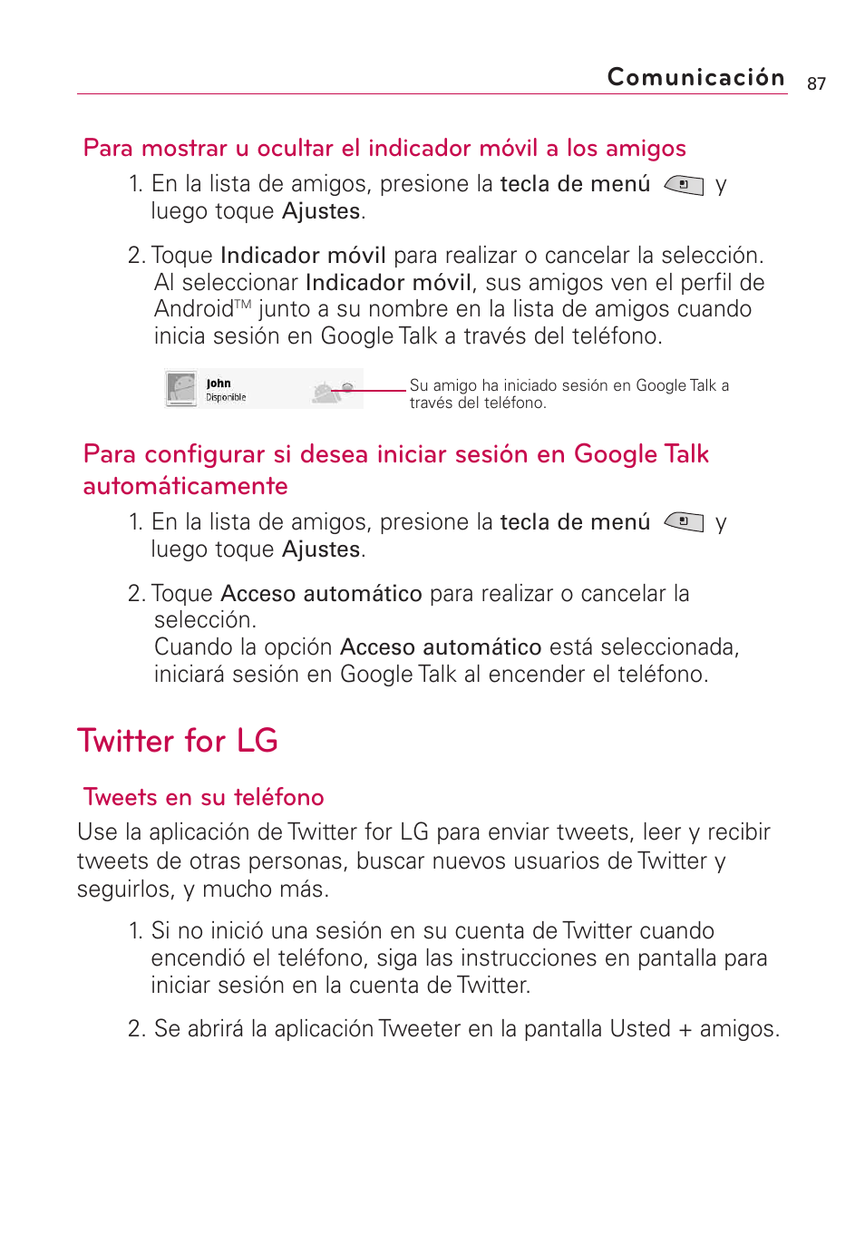 Twitter for lg | LG US760 User Manual | Page 234 / 312