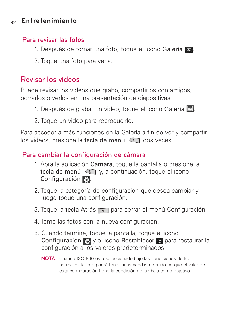 Revisar los videos | LG US760 User Manual | Page 239 / 312