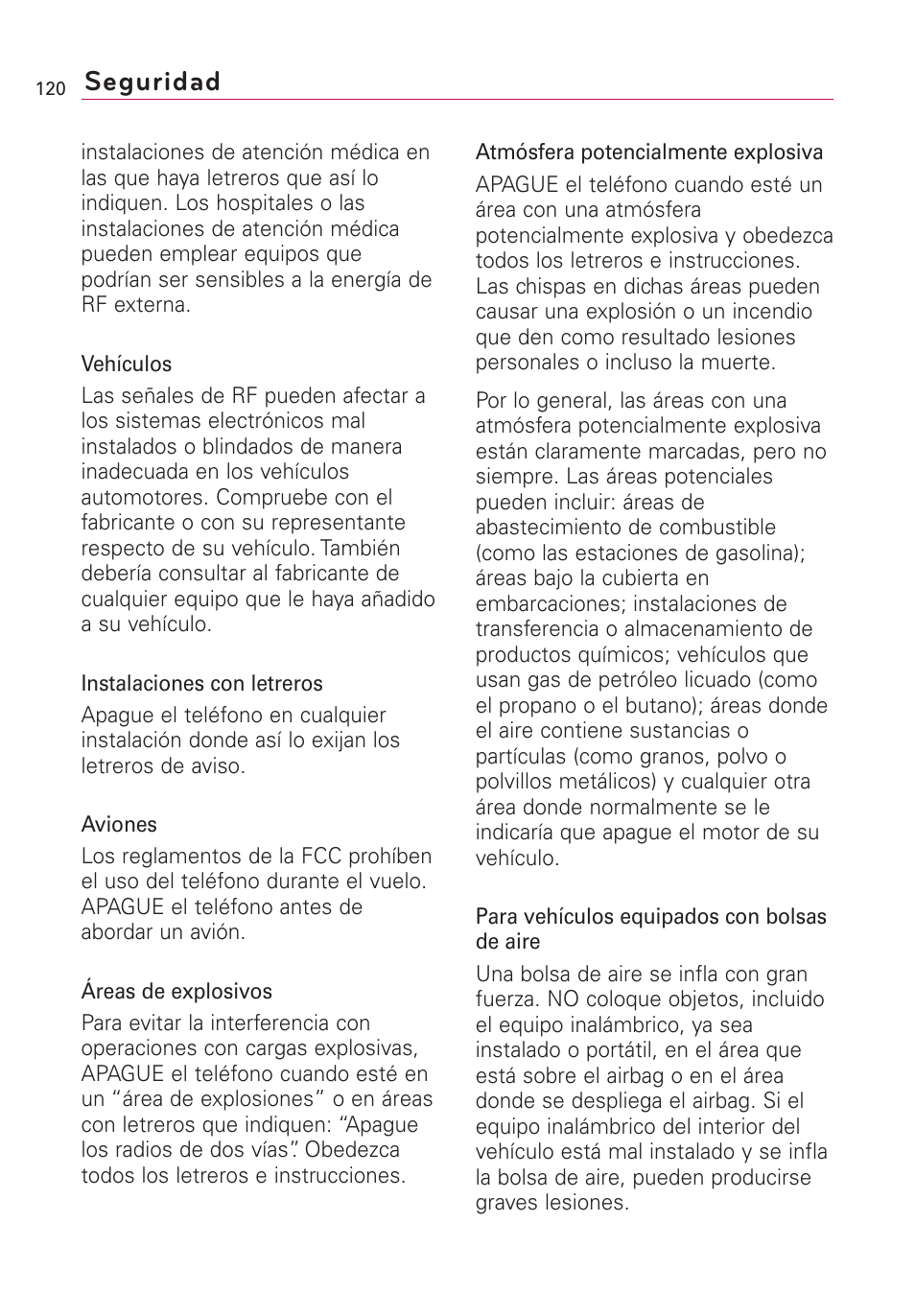 Seguridad | LG US760 User Manual | Page 267 / 312