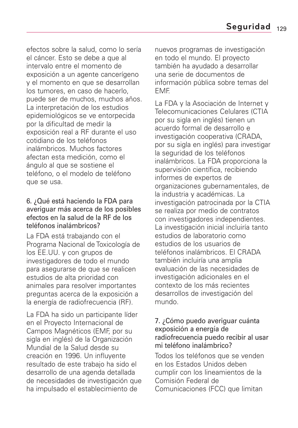 Seguridad | LG US760 User Manual | Page 276 / 312