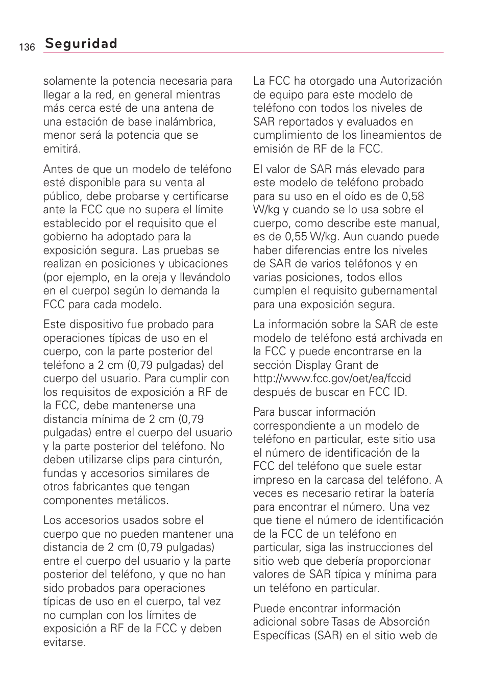 Seguridad | LG US760 User Manual | Page 283 / 312