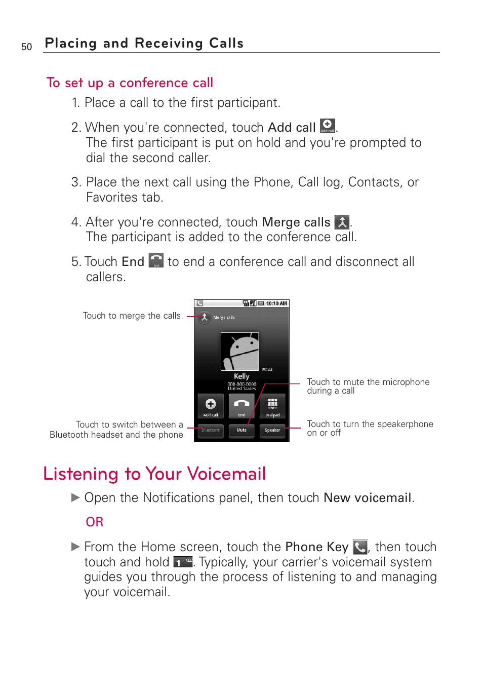 Listening to your voicemail | LG US760 User Manual | Page 52 / 312