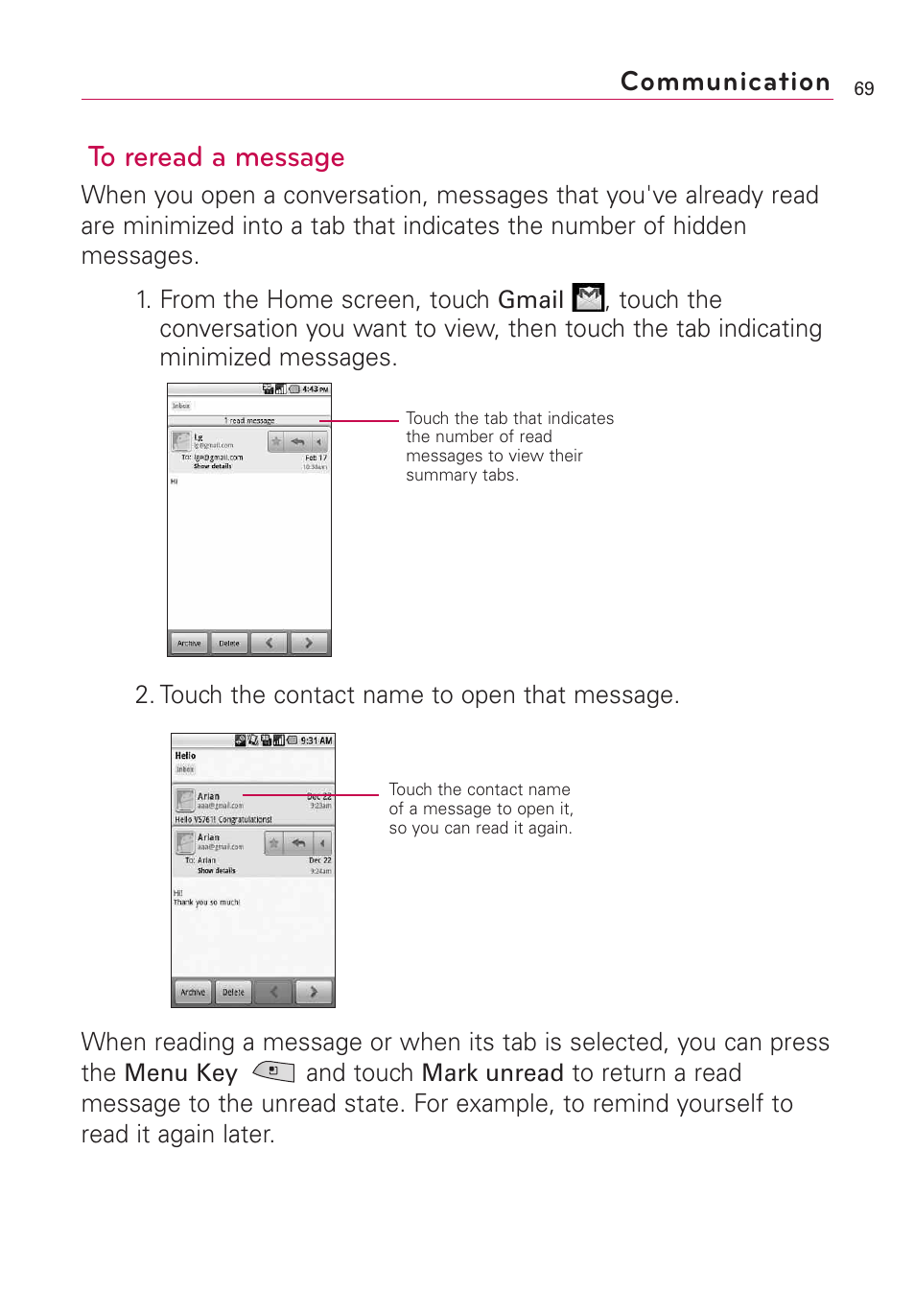 Communication | LG US760 User Manual | Page 71 / 312