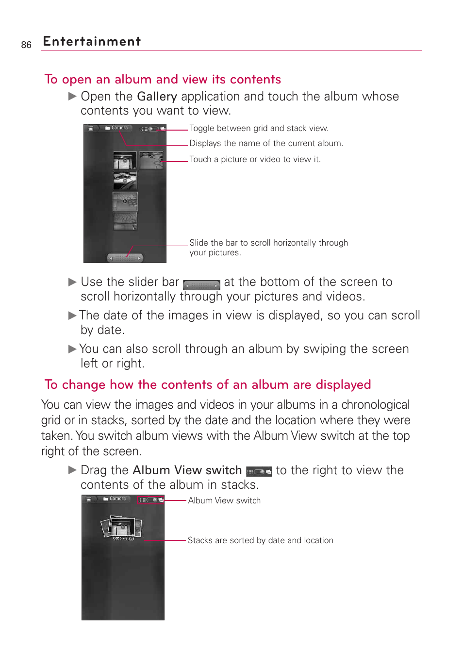 Entertainment | LG US760 User Manual | Page 88 / 312