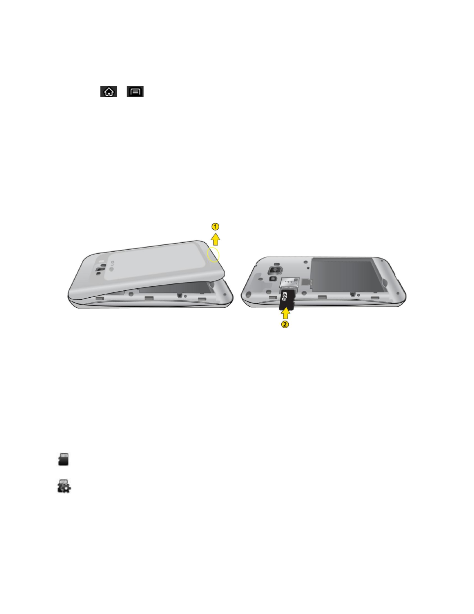 C,o˛pìduò+t, Þîó¼÷ìšæiošu}žåèçºôl, Insert the microsd card | Microsd icon indicators | LG LGLS696 User Manual | Page 183 / 190