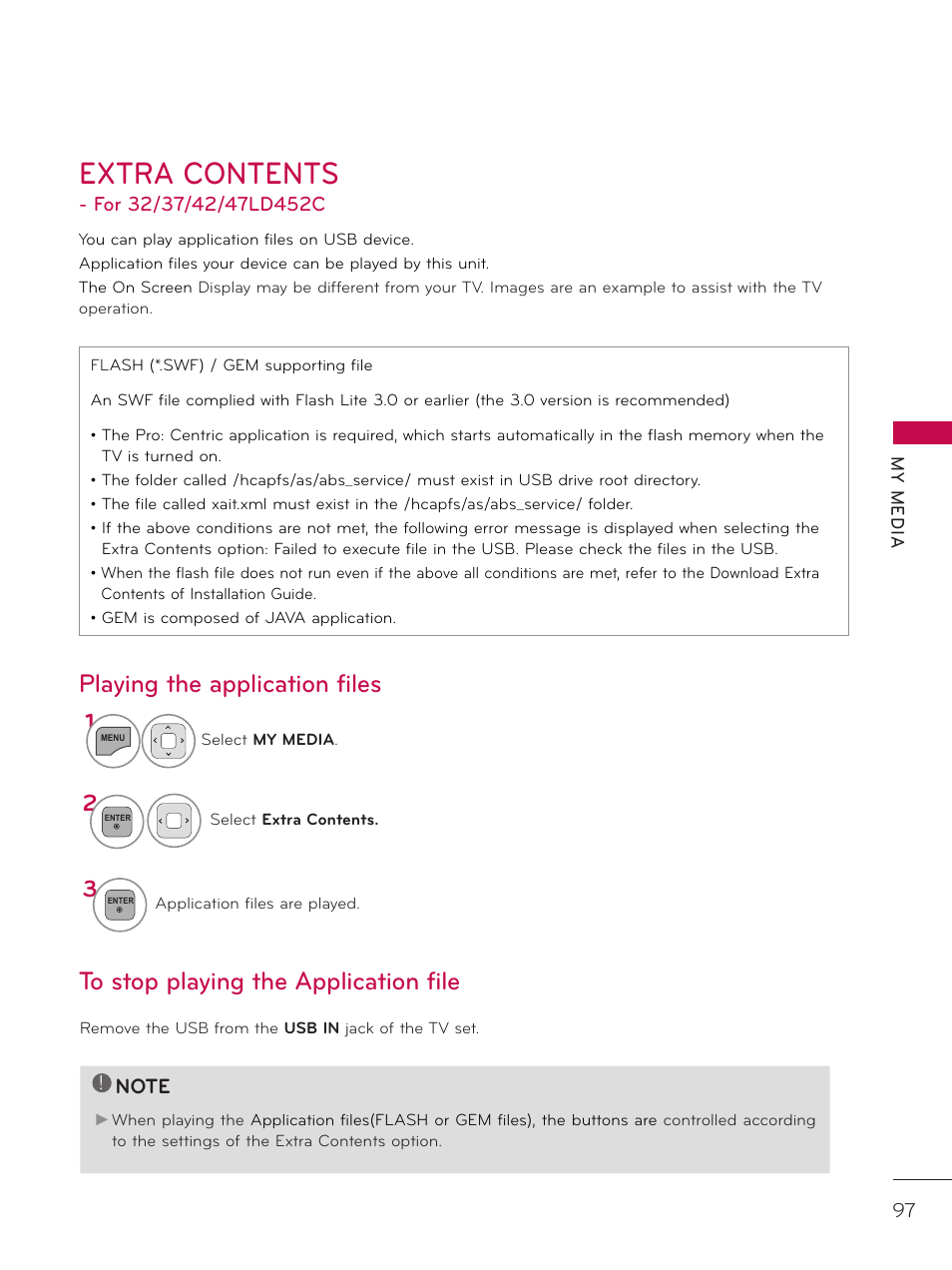 Extra contents | LG 47LD452C User Manual | Page 97 / 172