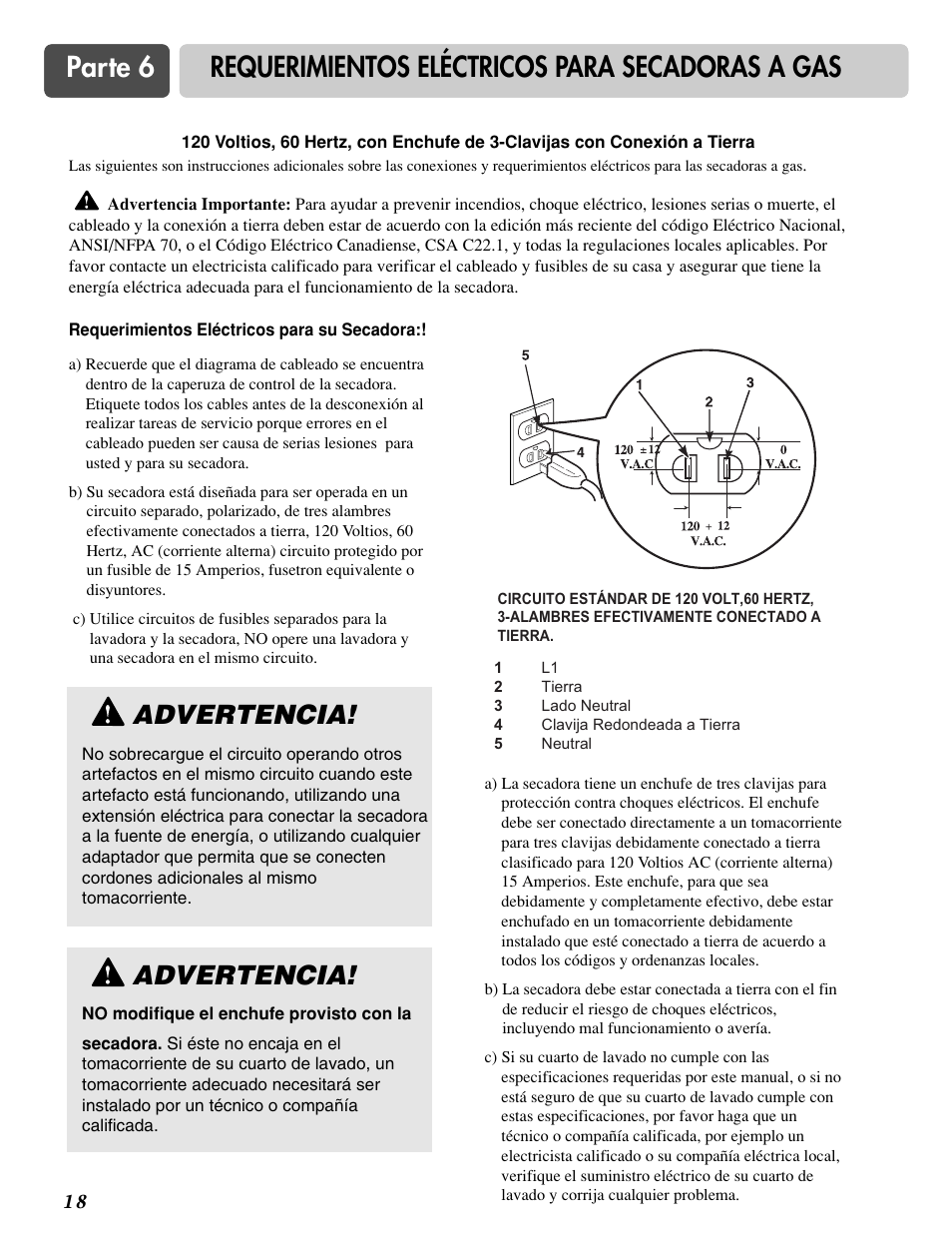 Advertencia | LG DLG6952W User Manual | Page 49 / 62
