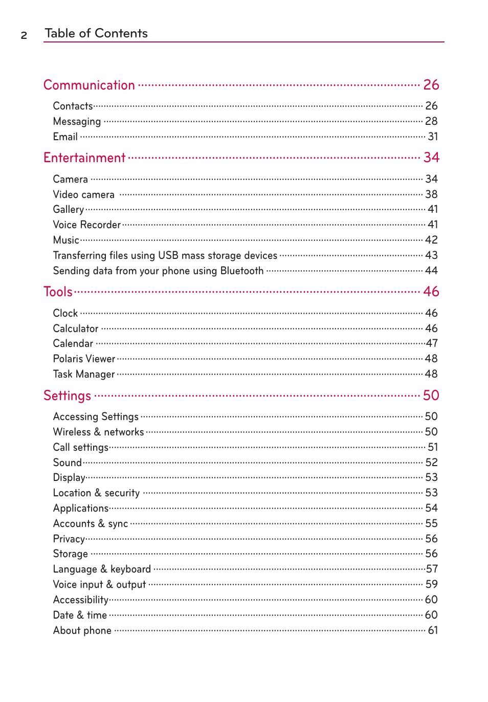 LG LGVS410PP User Manual | Page 4 / 86
