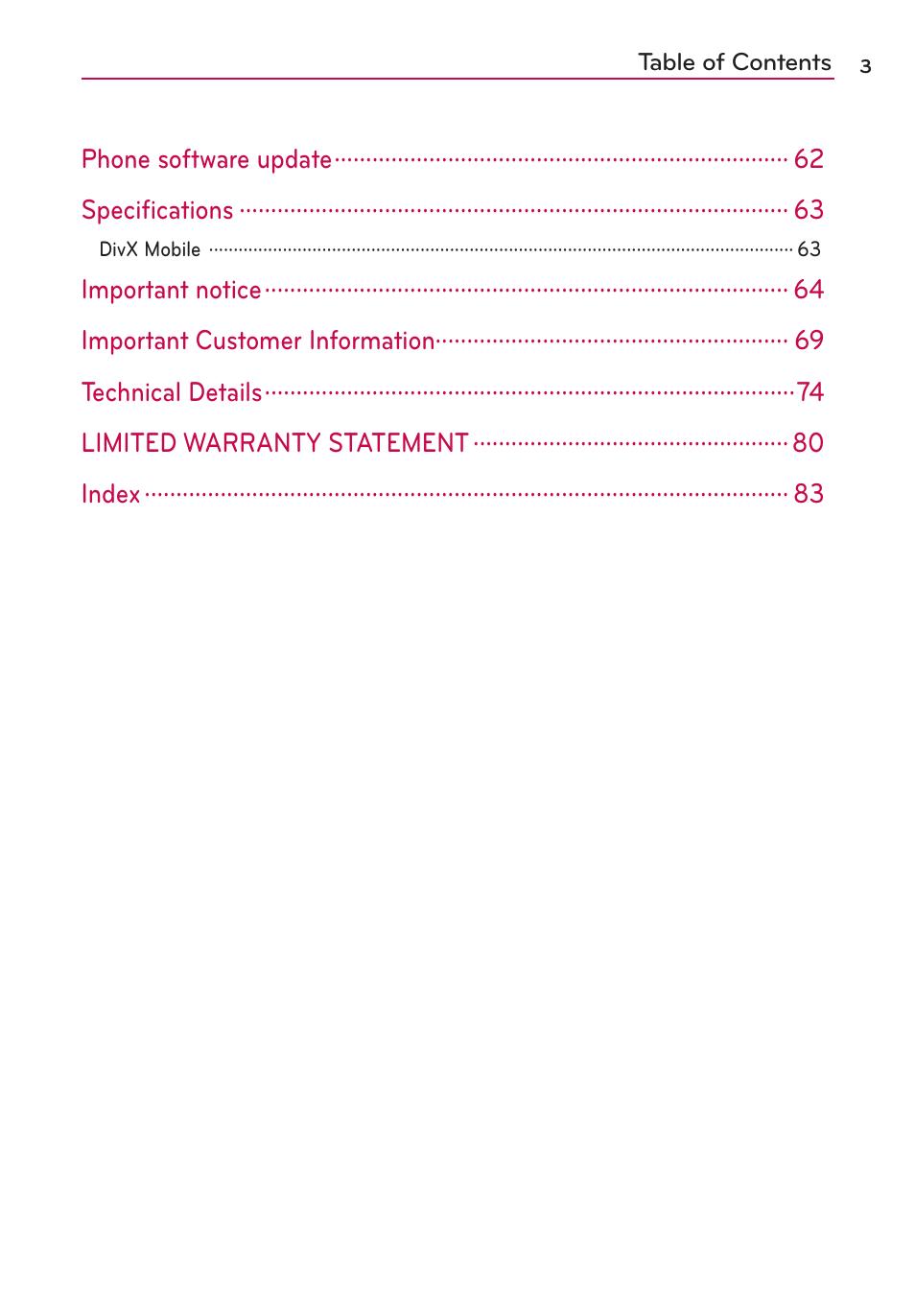 LG LGVS410PP User Manual | Page 5 / 86