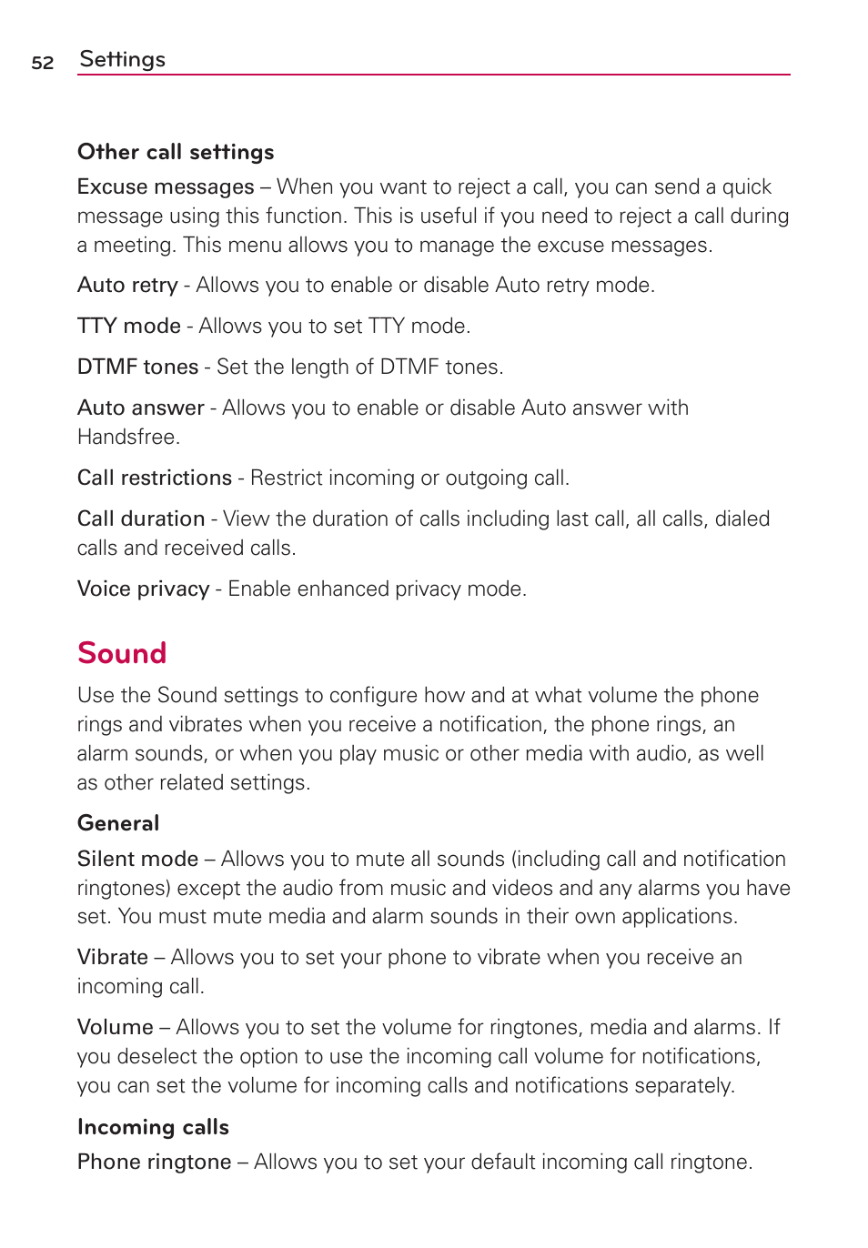 Sound | LG LGVS410PP User Manual | Page 54 / 86