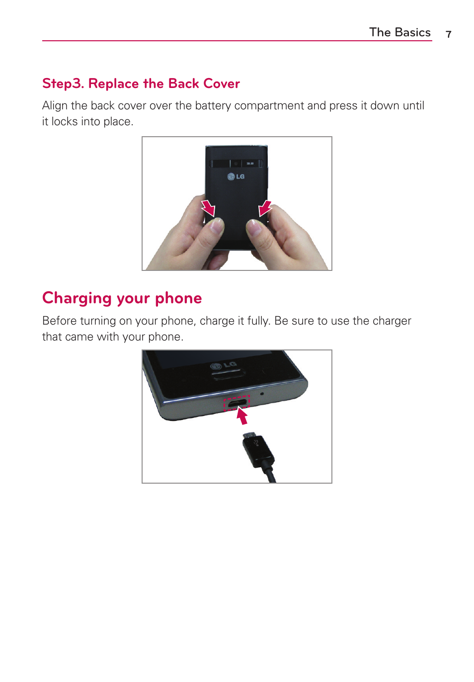 Charging your phone | LG LGVS410PP User Manual | Page 9 / 86