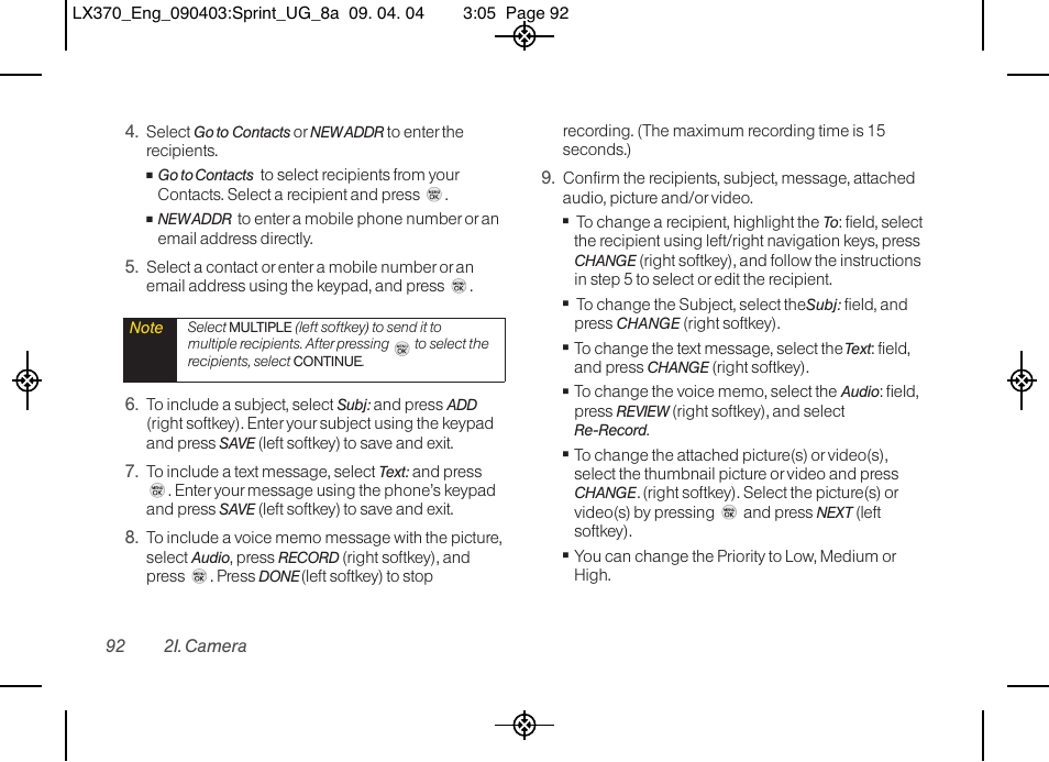 LG LX370 User Manual | Page 106 / 174