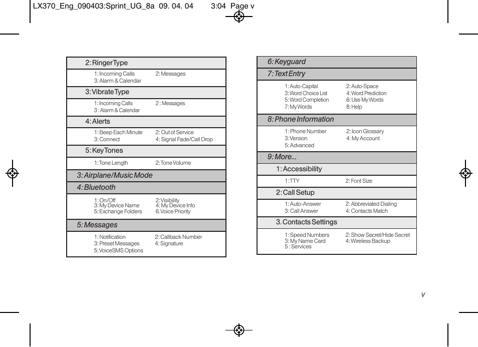 LG LX370 User Manual | Page 11 / 174