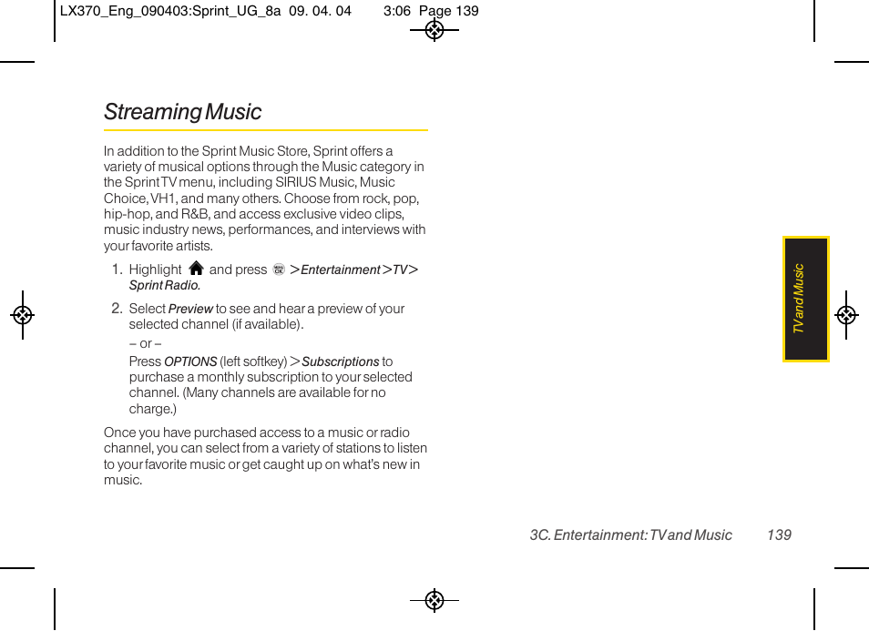 Streaming music | LG LX370 User Manual | Page 153 / 174