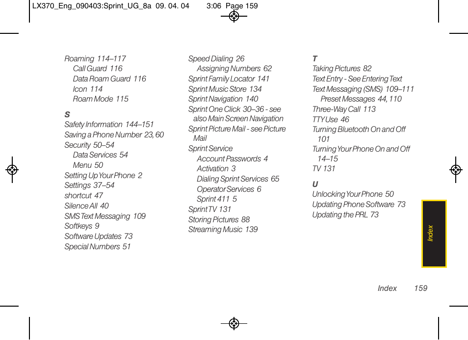 LG LX370 User Manual | Page 173 / 174