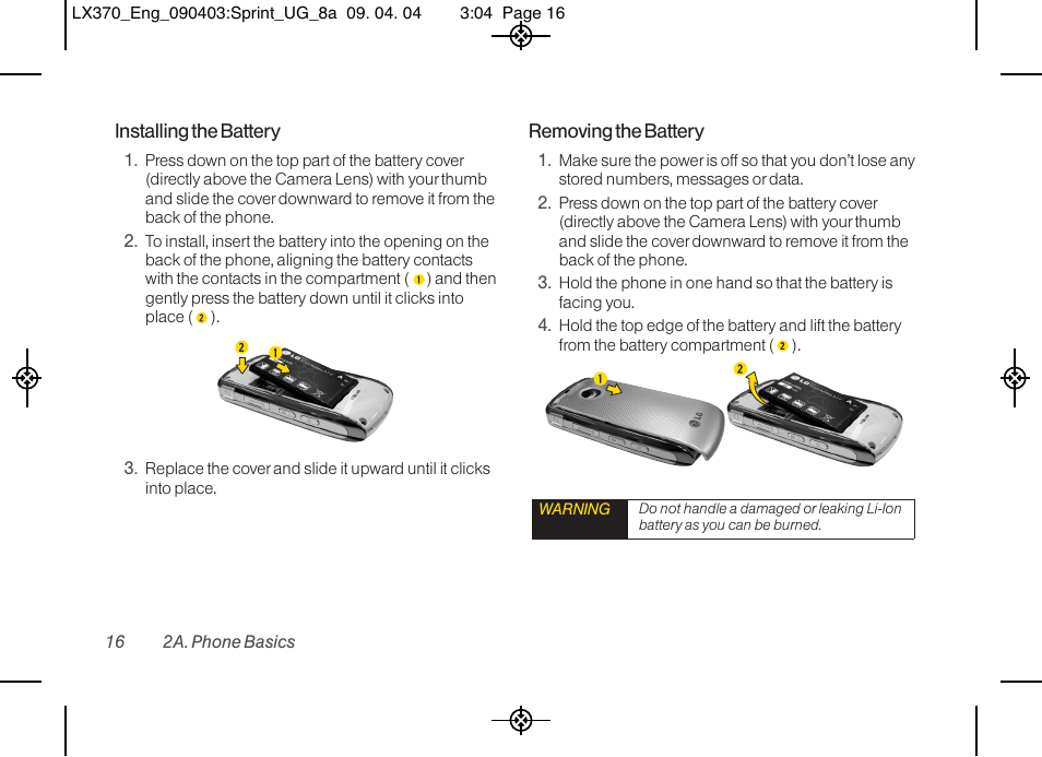 LG LX370 User Manual | Page 30 / 174