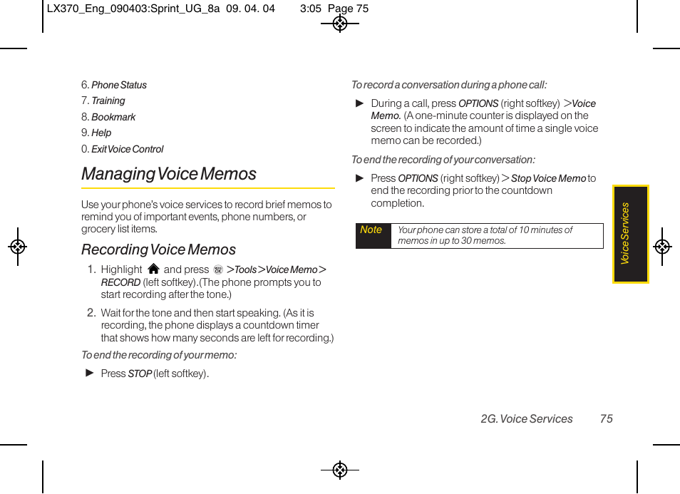 LG LX370 User Manual | Page 89 / 174