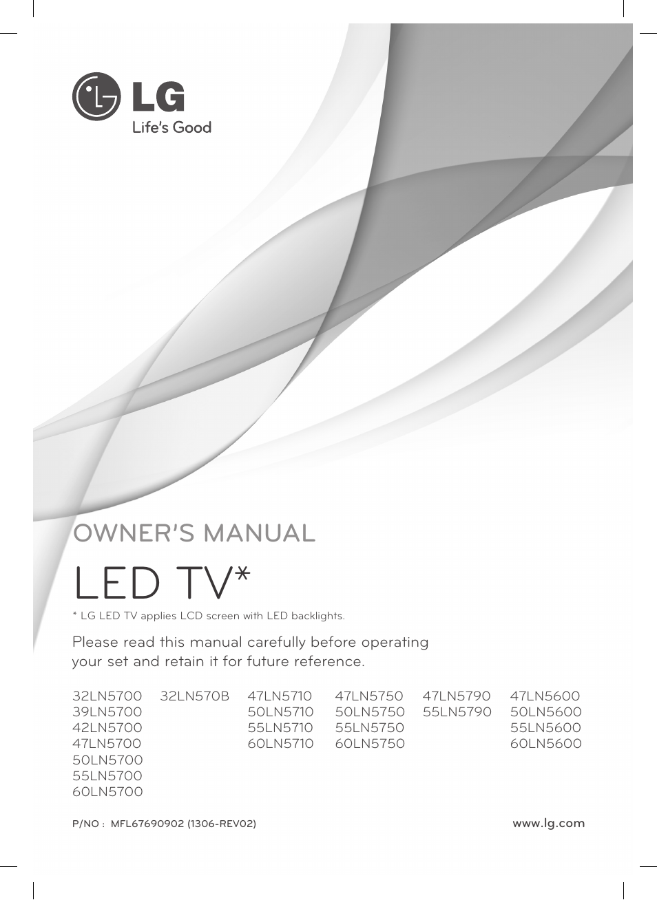 LG 50LN5700 User Manual | 52 pages