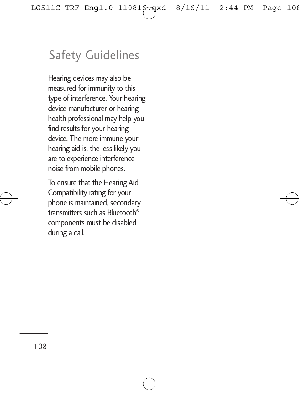 Safety guidelines | LG LG511C User Manual | Page 110 / 240