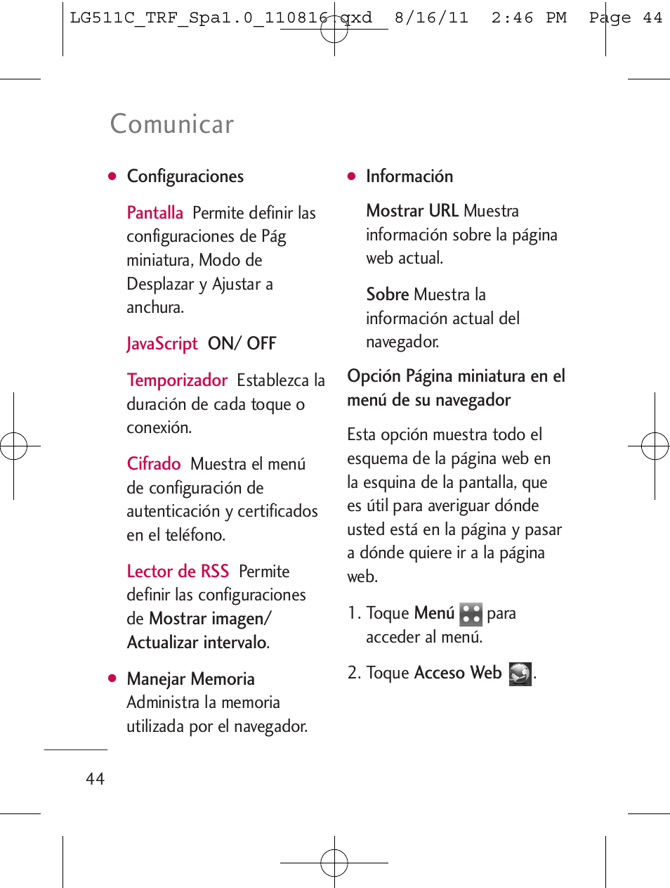 Comunicar | LG LG511C User Manual | Page 158 / 240