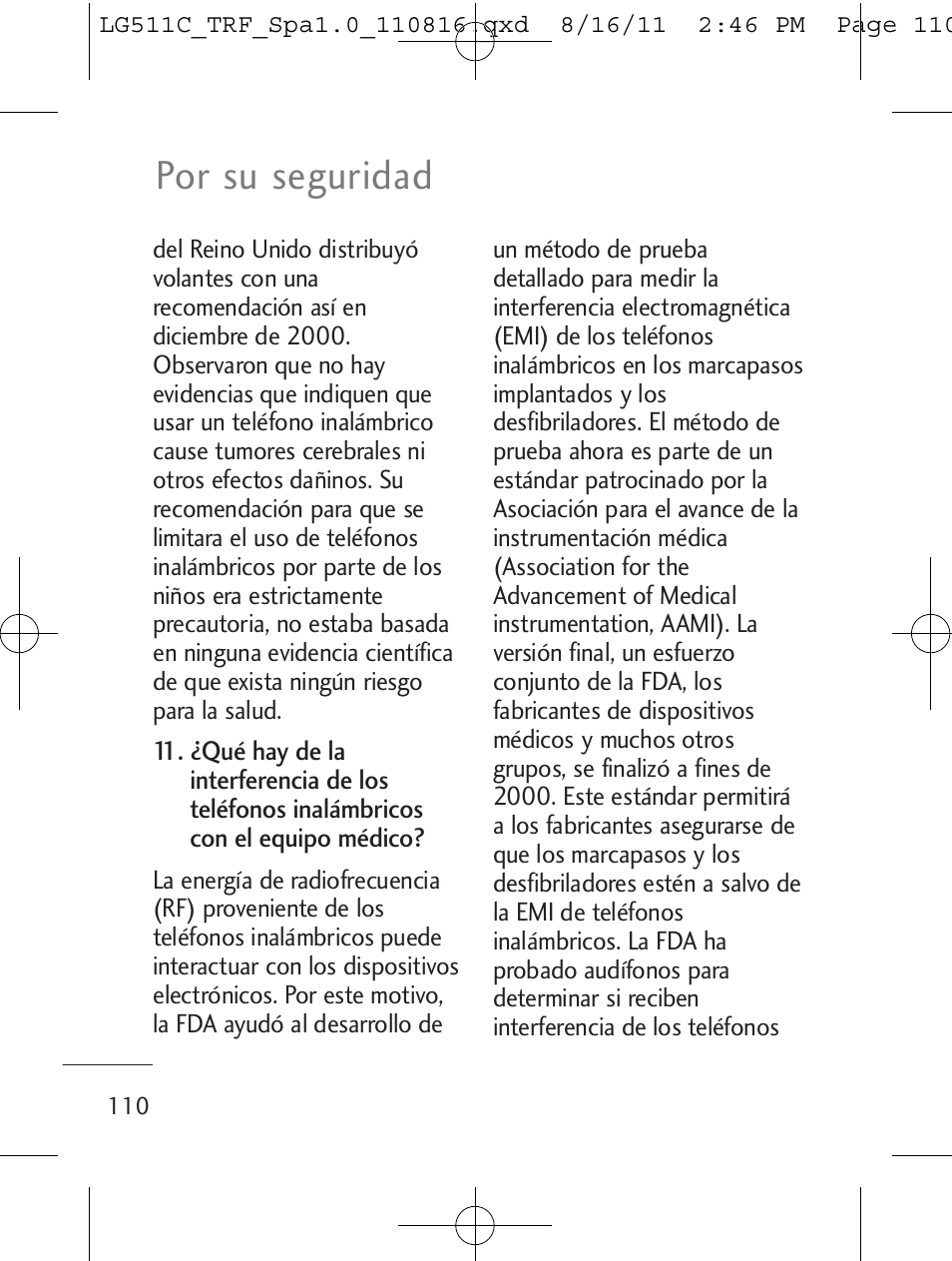 Por su seguridad | LG LG511C User Manual | Page 224 / 240