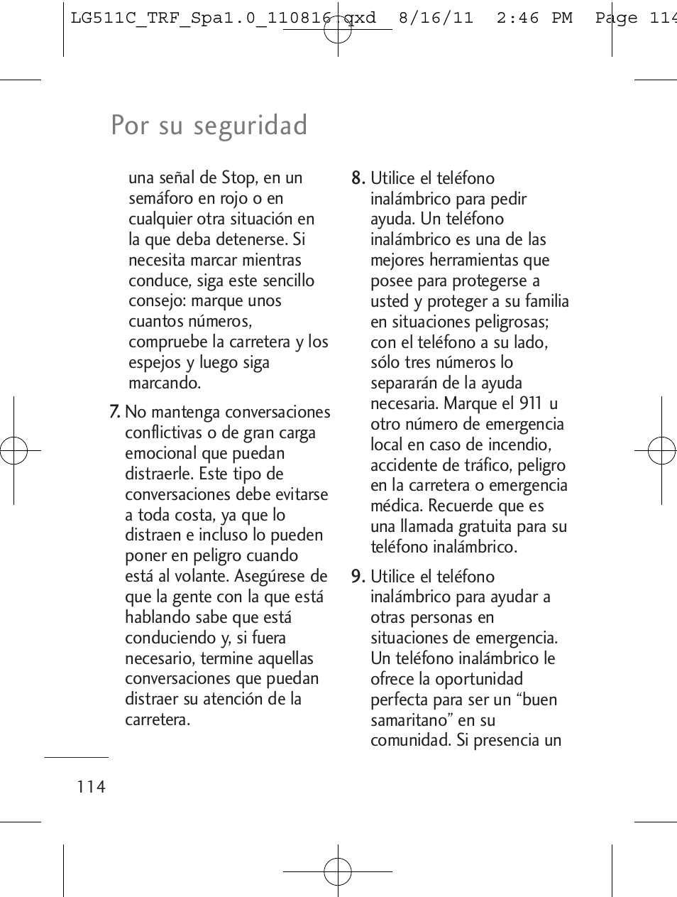 Por su seguridad | LG LG511C User Manual | Page 228 / 240