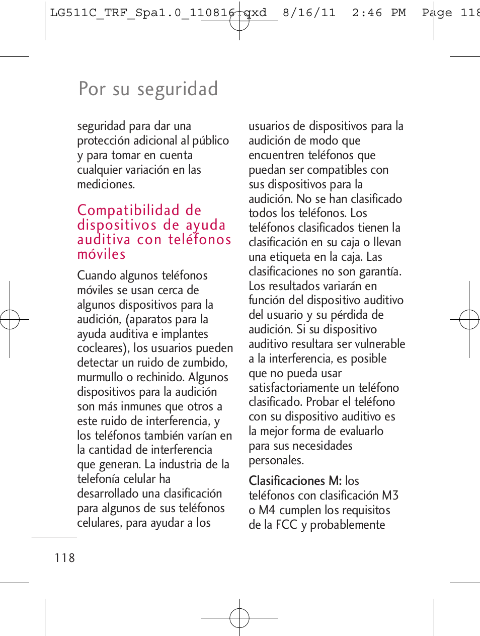 Por su seguridad | LG LG511C User Manual | Page 232 / 240