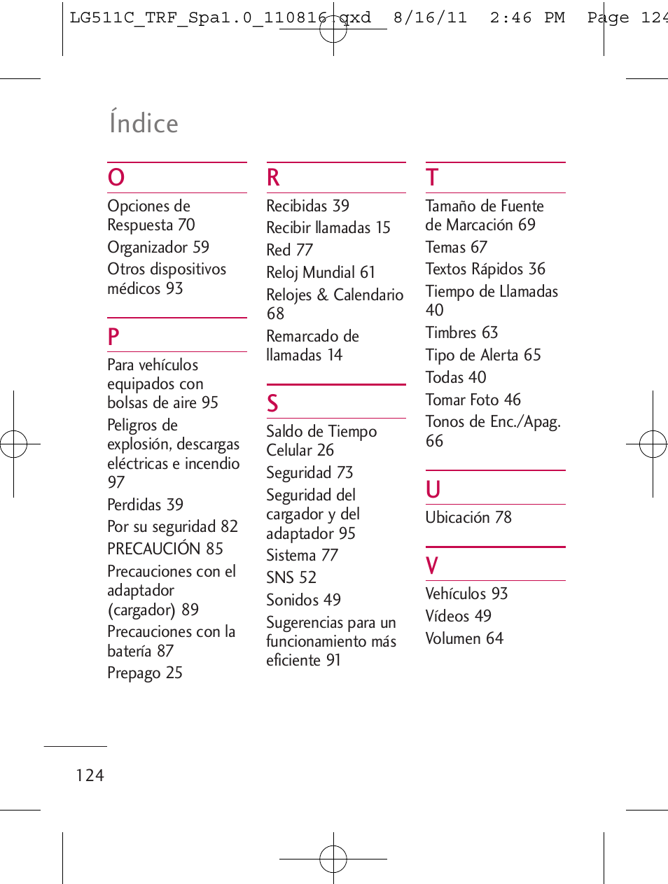 Índice | LG LG511C User Manual | Page 238 / 240
