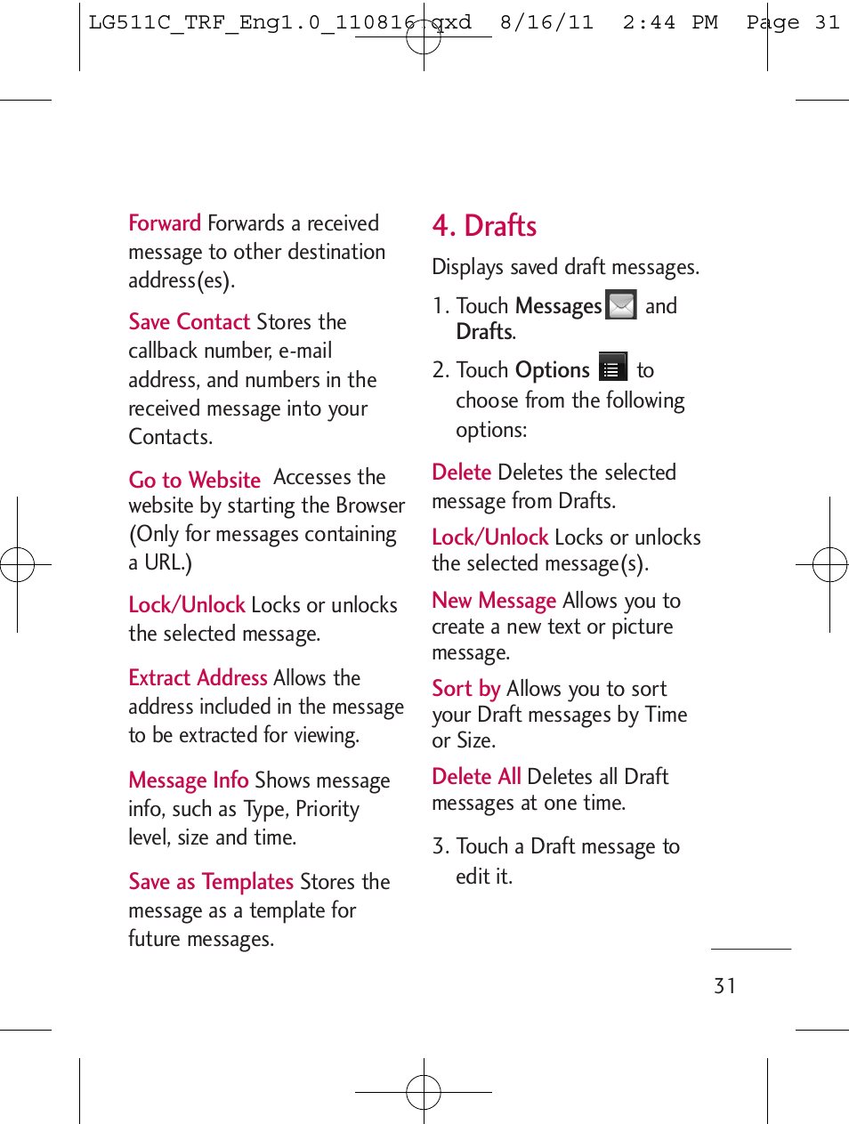 Drafts | LG LG511C User Manual | Page 33 / 240