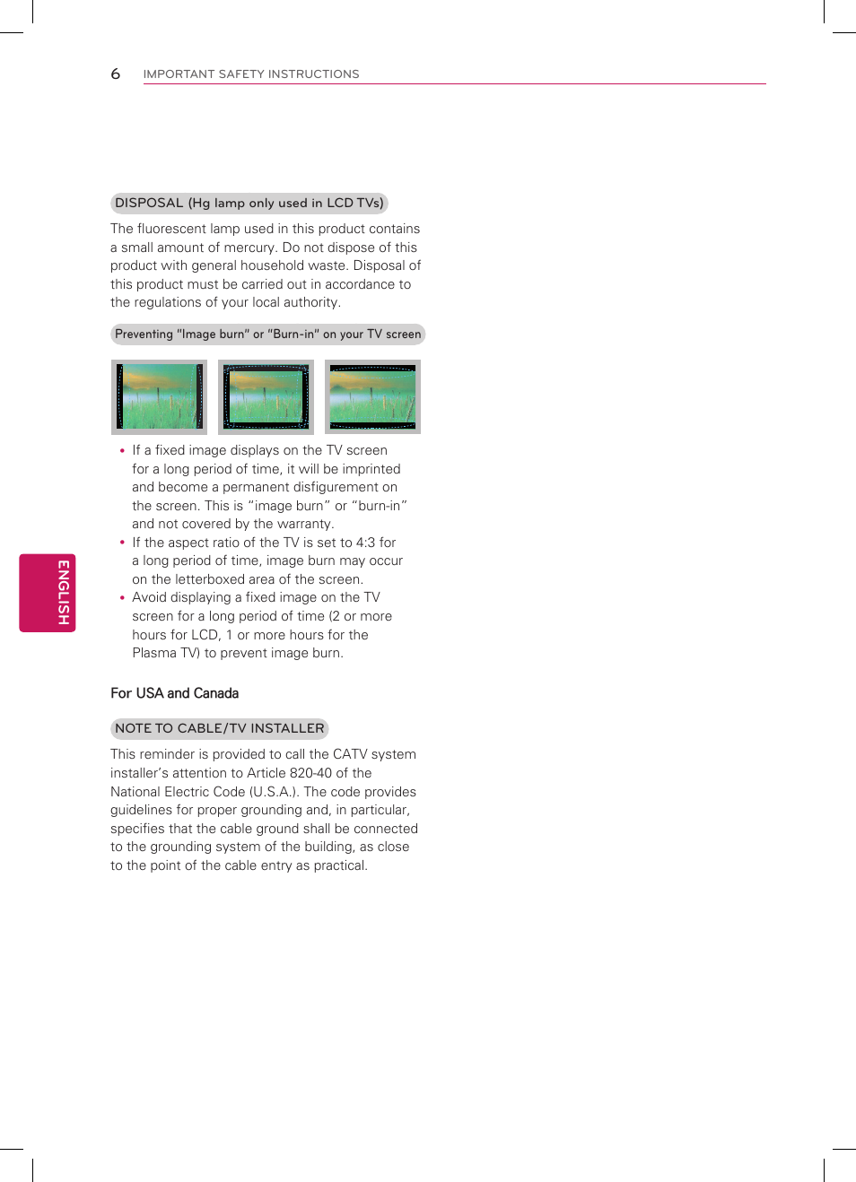 LG 47LM5800 User Manual | Page 6 / 36