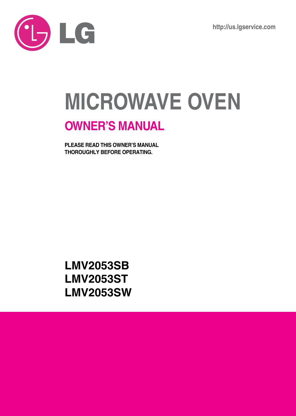 LG LMV2053SW User Manual | 35 pages