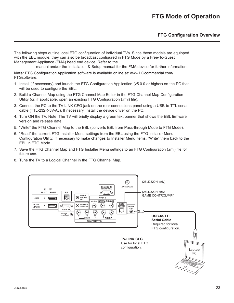 Ftg mode of operation, Ftg confi guration overview | LG 32LD340H User Manual | Page 140 / 317