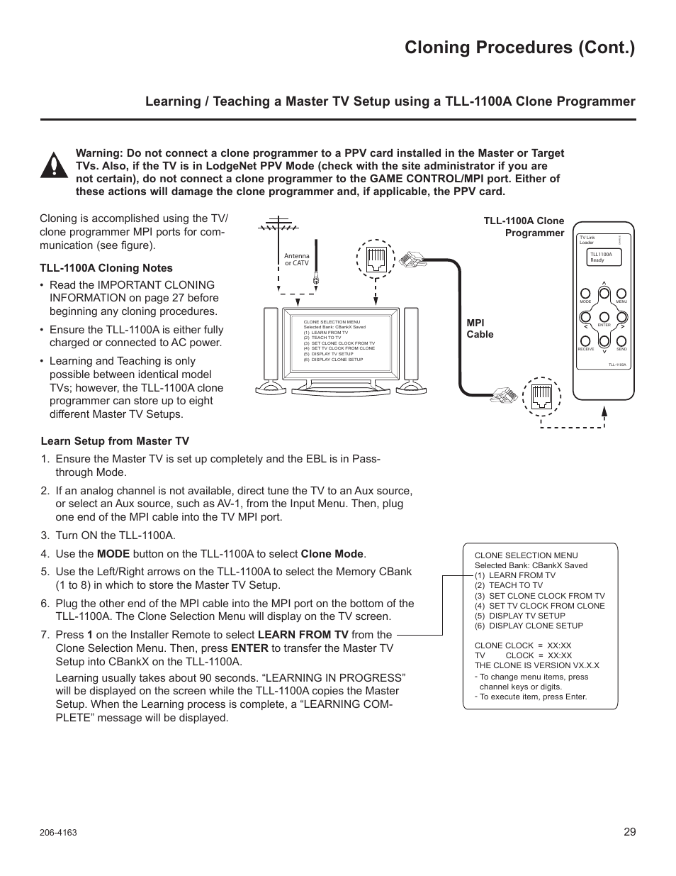 Cloning procedures (cont.) | LG 32LD340H User Manual | Page 146 / 317