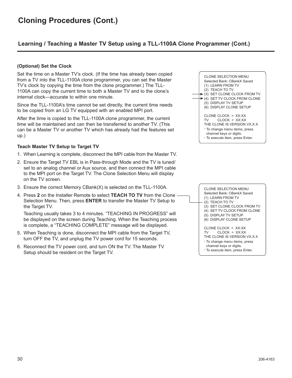 Cloning procedures (cont.) | LG 32LD340H User Manual | Page 147 / 317
