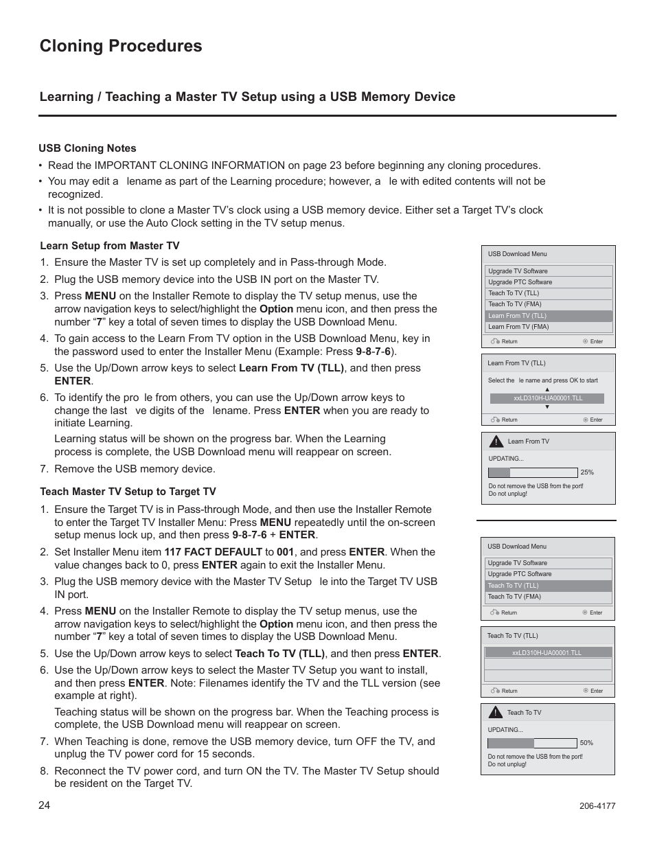 Cloning procedures | LG 32LD340H User Manual | Page 188 / 317