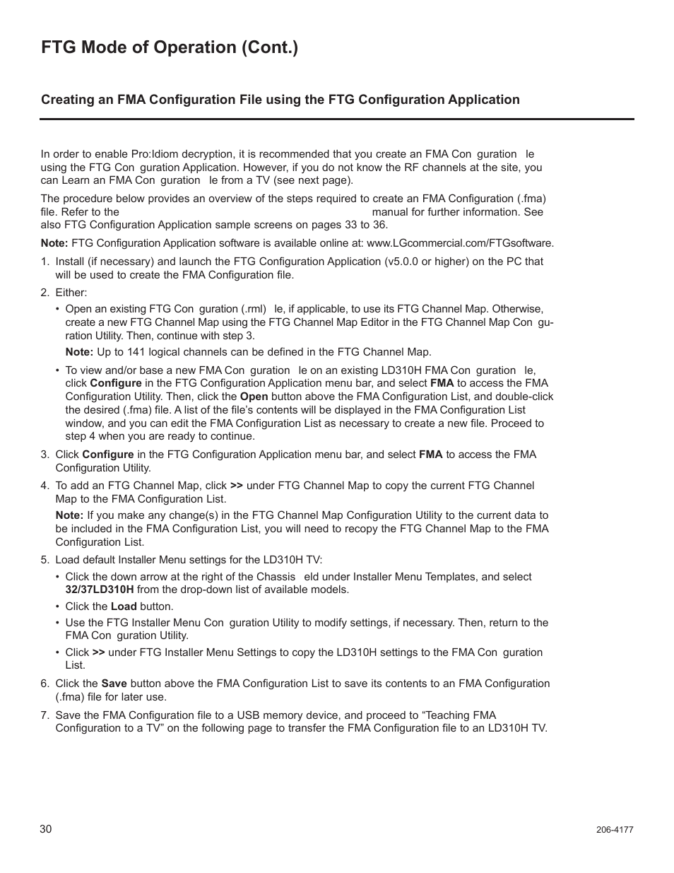 Ftg mode of operation (cont.) | LG 32LD340H User Manual | Page 194 / 317