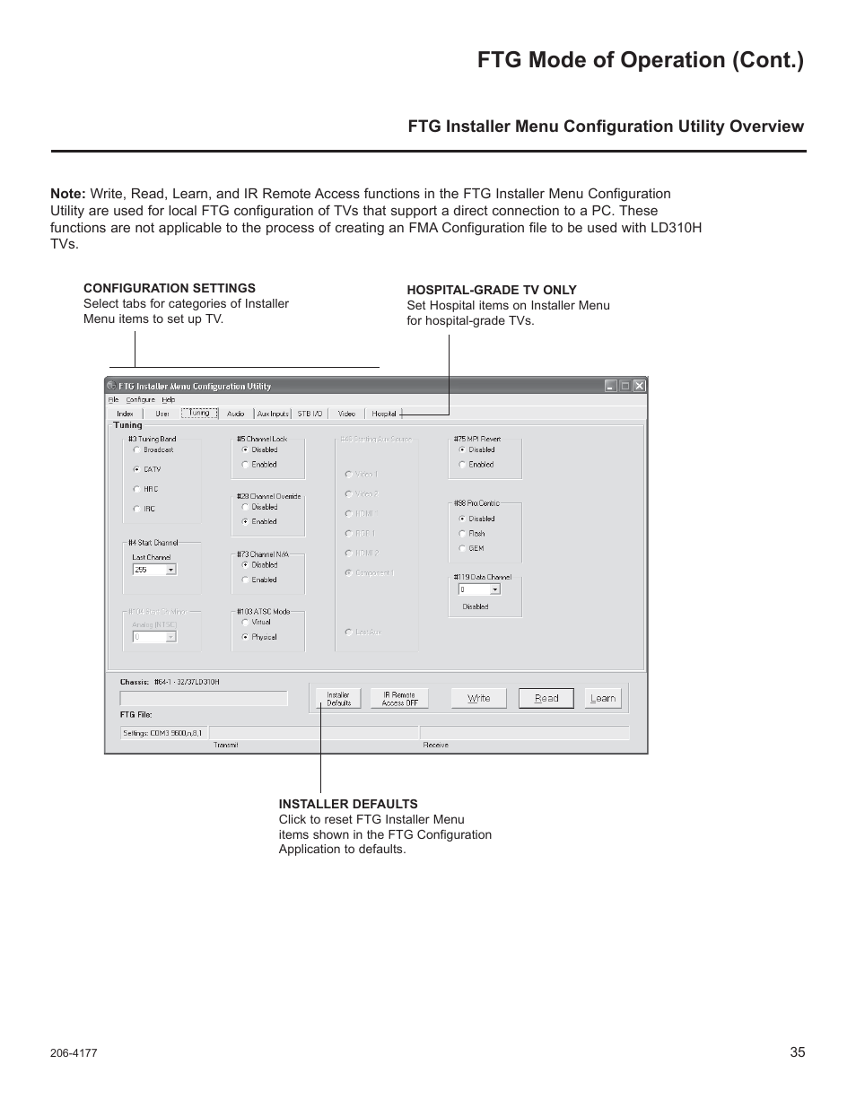 Ftg mode of operation (cont.) | LG 32LD340H User Manual | Page 199 / 317