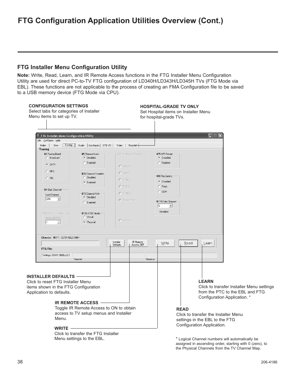 Ftg installer menu configuration utility | LG 32LD340H User Manual | Page 250 / 317