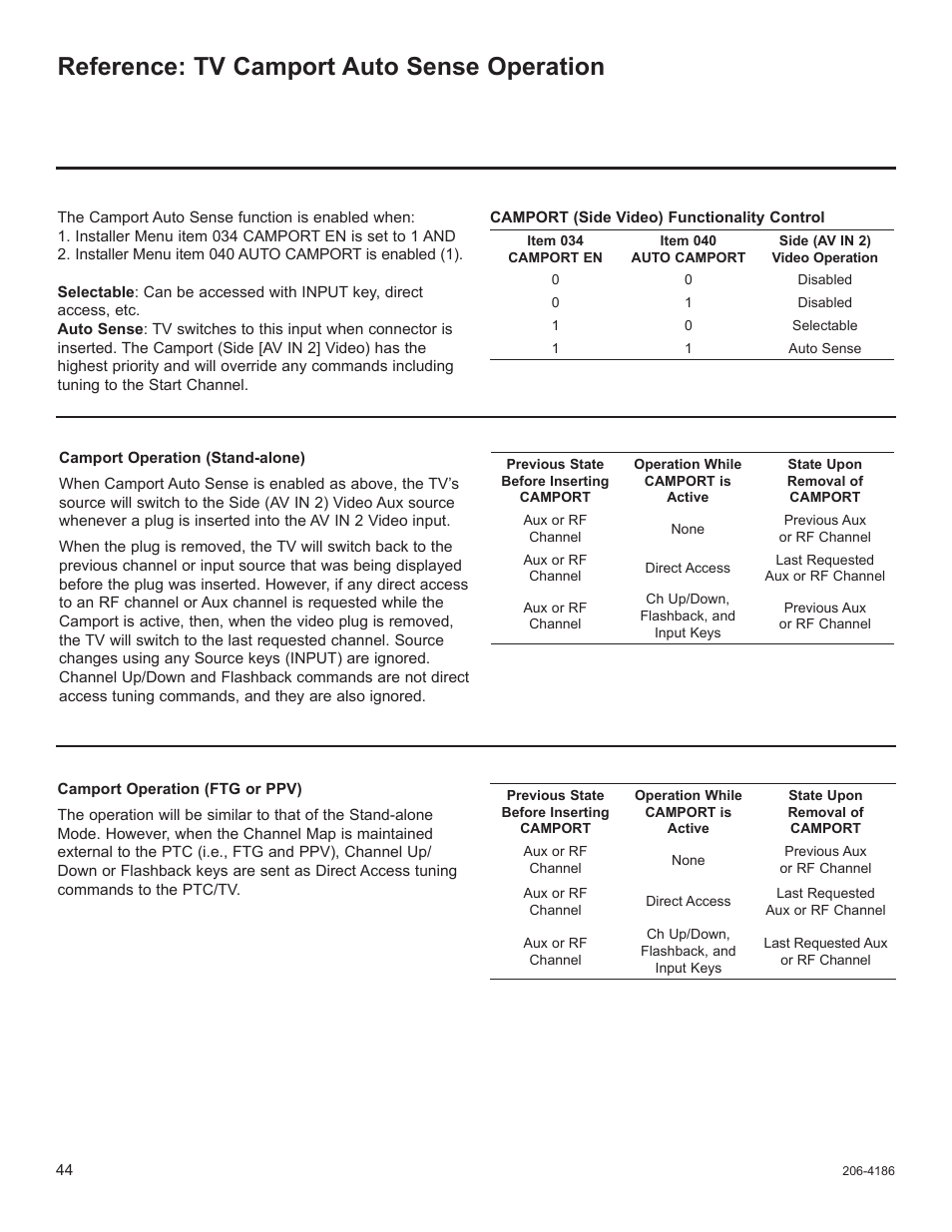 Reference: tv camport auto sense operation | LG 32LD340H User Manual | Page 256 / 317